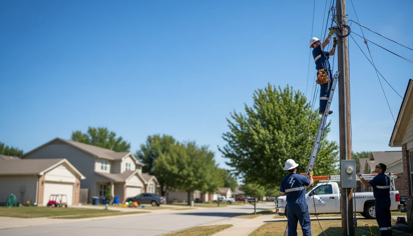 Residential electrician providing installation services in Lena, IL